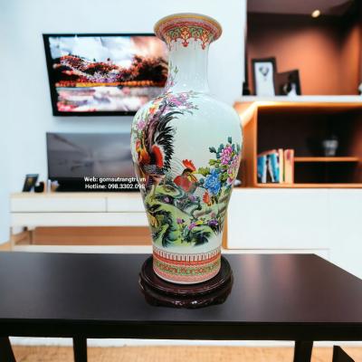 Lộc Bình Sứ Họa Tiết Gà Đại Cát